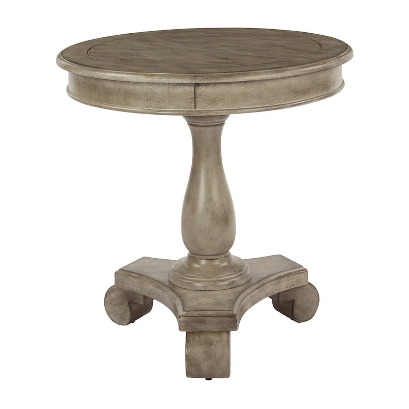 Antique Grey Stone / Celedon / Java / Goldstone Farmhouse Round Accent Side Table, Single