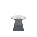 Black / Grey / White High Gloss Modern Oval Glass Top Coffee Table