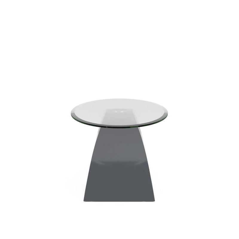 Black / Grey / White High Gloss Modern Oval Glass Top Coffee Table