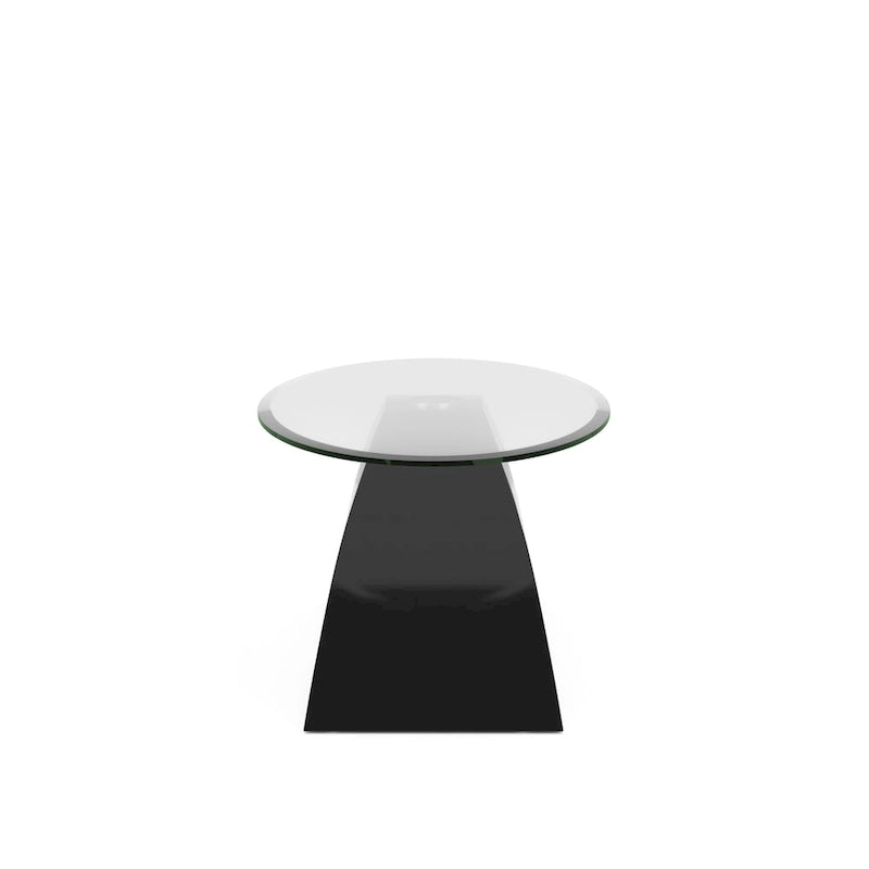 Black / Grey / White High Gloss Modern Oval Glass Top Coffee Table