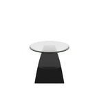 Black / Grey / White High Gloss Modern Oval Glass Top Coffee Table