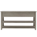Antique Gray / White / Navy / Espresso Mid-Century Console Table with 3 Drawers & 2 Shelves, Single-User