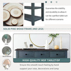 Antique Gray / White / Navy / Espresso Mid-Century Console Table with 3 Drawers & 2 Shelves, Single-User