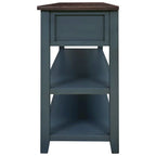 Antique Gray / White / Navy / Espresso Mid-Century Console Table with 3 Drawers & 2 Shelves, Single-User