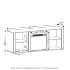 60" TV Stand with Electric Fireplace – White / Grey / Brown, Adjustable Shelves, Fits 1 Room