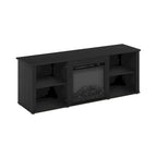 60" TV Stand with Electric Fireplace – White / Grey / Brown, Adjustable Shelves, Fits 1 Room