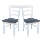 Multi-Color Ladder-Back Solid Wood Dining Chair, Set of 2