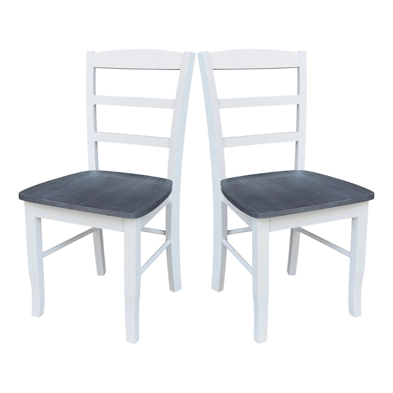 Multi-Color Ladder-Back Solid Wood Dining Chair, Set of 2