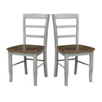 Multi-Color Ladder-Back Solid Wood Dining Chair, Set of 2