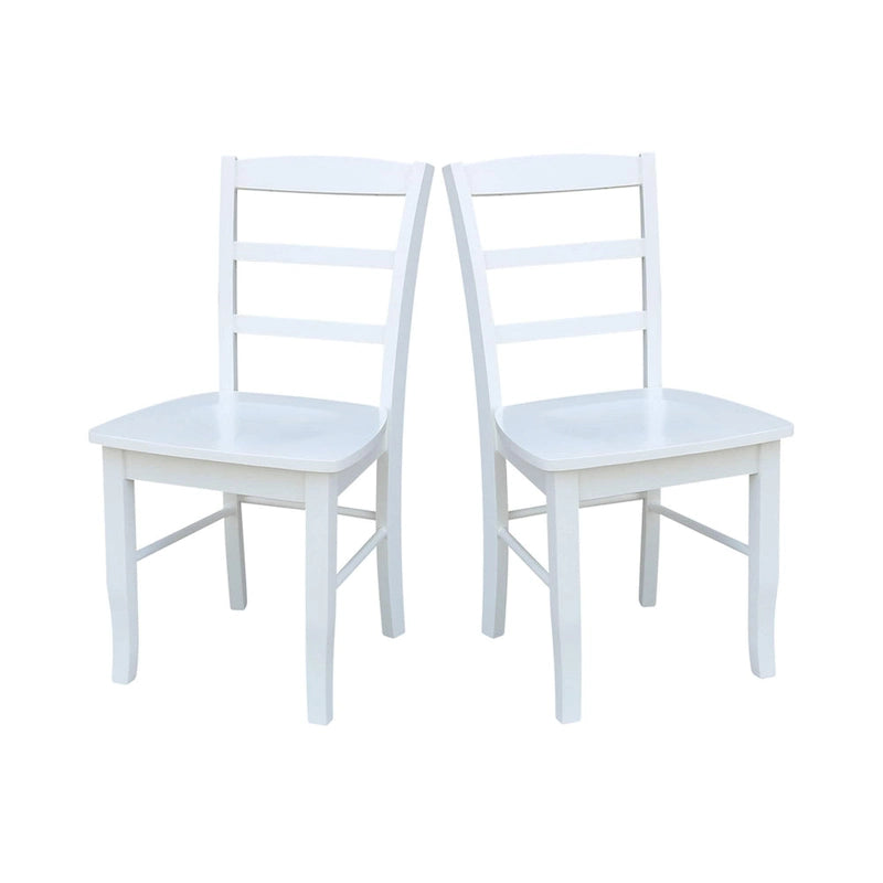 Multi-Color Ladder-Back Solid Wood Dining Chair, Set of 2