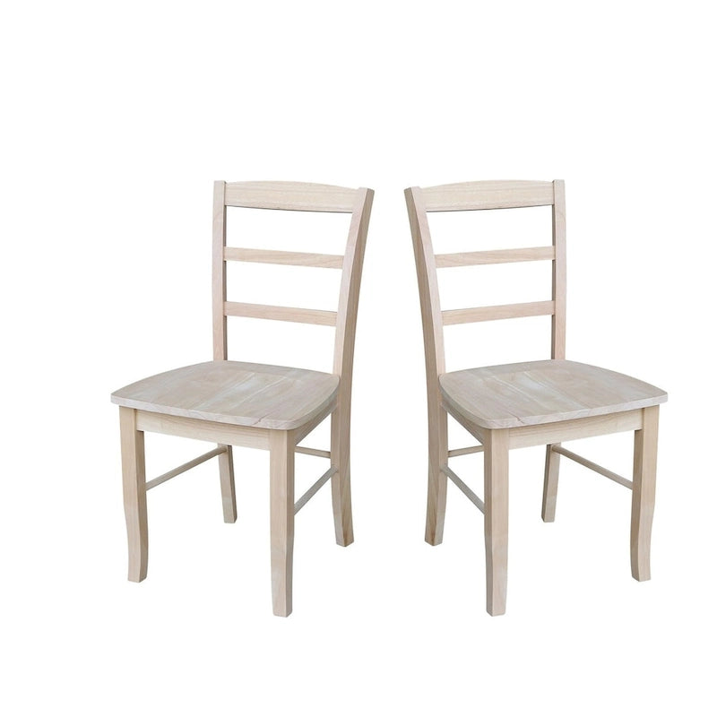Multi-Color Ladder-Back Solid Wood Dining Chair, Set of 2