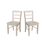 Multi-Color Ladder-Back Solid Wood Dining Chair, Set of 2