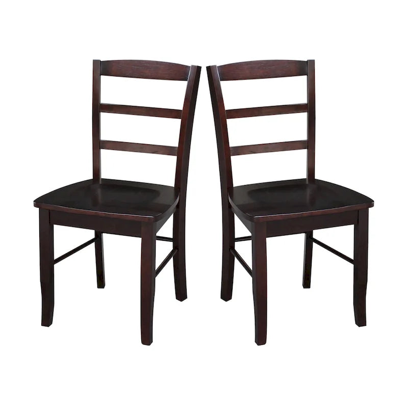 Multi-Color Ladder-Back Solid Wood Dining Chair, Set of 2