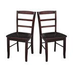 Multi-Color Ladder-Back Solid Wood Dining Chair, Set of 2