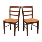 Multi-Color Ladder-Back Solid Wood Dining Chair, Set of 2