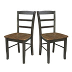 Multi-Color Ladder-Back Solid Wood Dining Chair, Set of 2