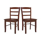 Multi-Color Ladder-Back Solid Wood Dining Chair, Set of 2