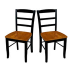 Multi-Color Ladder-Back Solid Wood Dining Chair, Set of 2