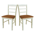 Multi-Color Ladder-Back Solid Wood Dining Chair, Set of 2