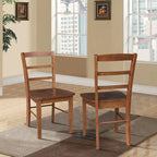 Multi-Color Ladder-Back Solid Wood Dining Chair, Set of 2