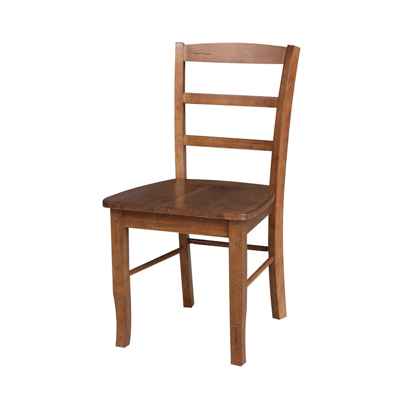 Multi-Color Ladder-Back Solid Wood Dining Chair, Set of 2