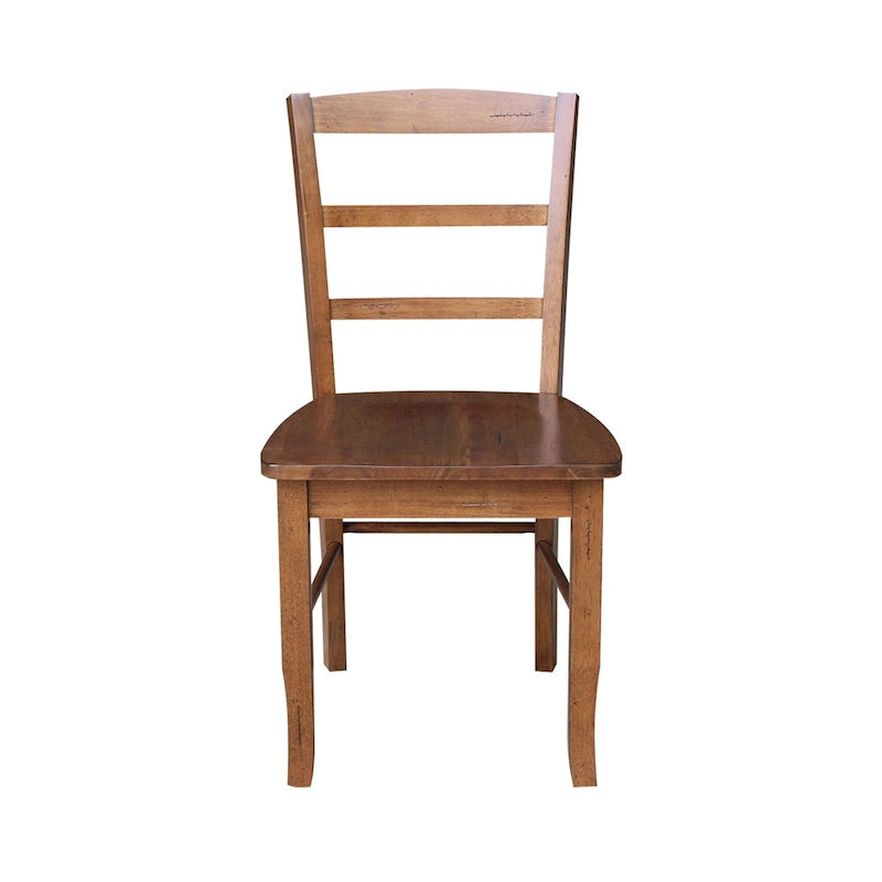 Multi-Color Ladder-Back Solid Wood Dining Chair, Set of 2