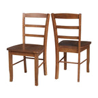 Multi-Color Ladder-Back Solid Wood Dining Chair, Set of 2