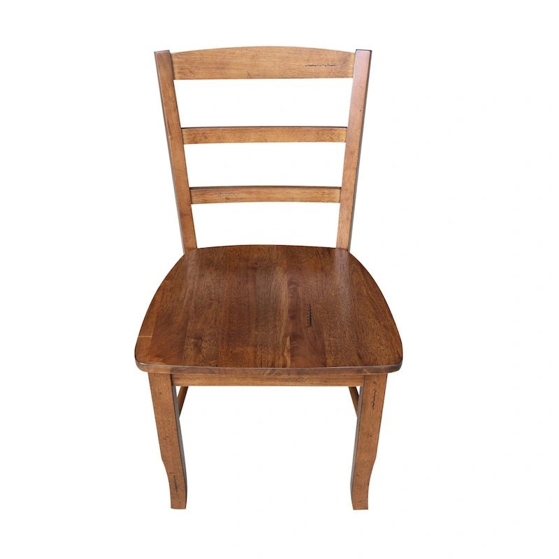 Multi-Color Ladder-Back Solid Wood Dining Chair, Set of 2