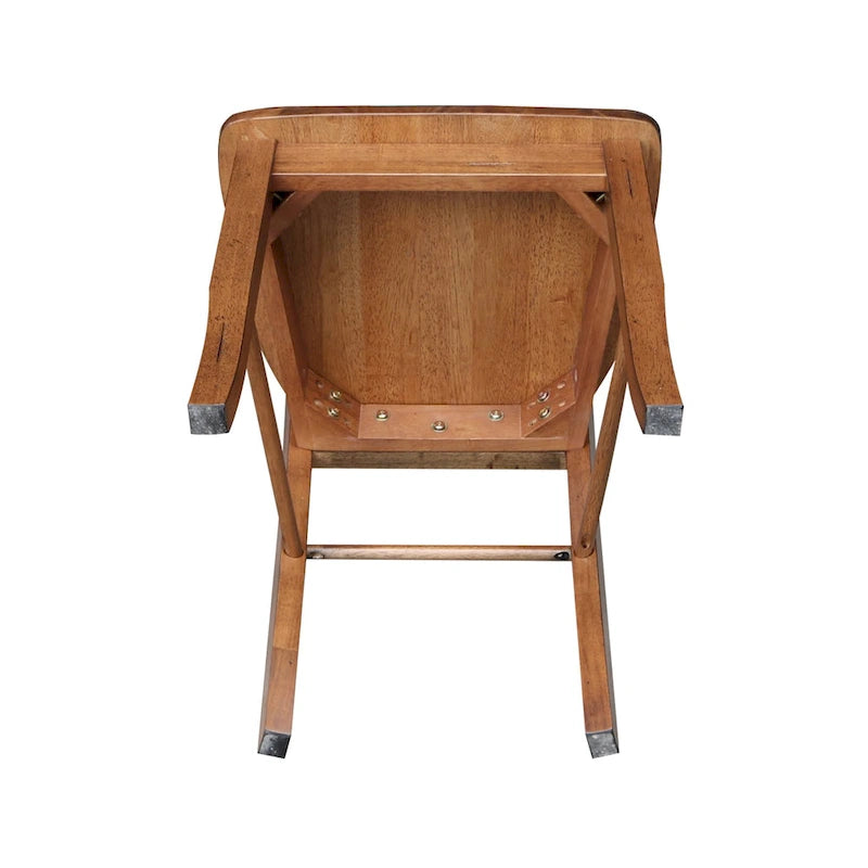 Multi-Color Ladder-Back Solid Wood Dining Chair, Set of 2