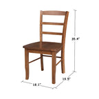 Multi-Color Ladder-Back Solid Wood Dining Chair, Set of 2