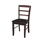 Multi-Color Ladder-Back Solid Wood Dining Chair, Set of 2
