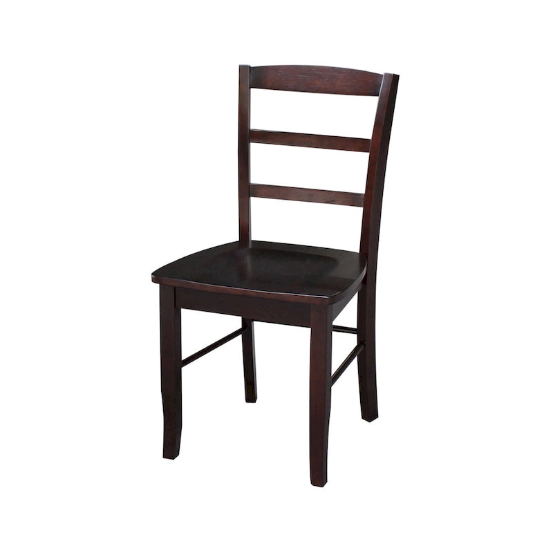 Multi-Color Ladder-Back Solid Wood Dining Chair, Set of 2