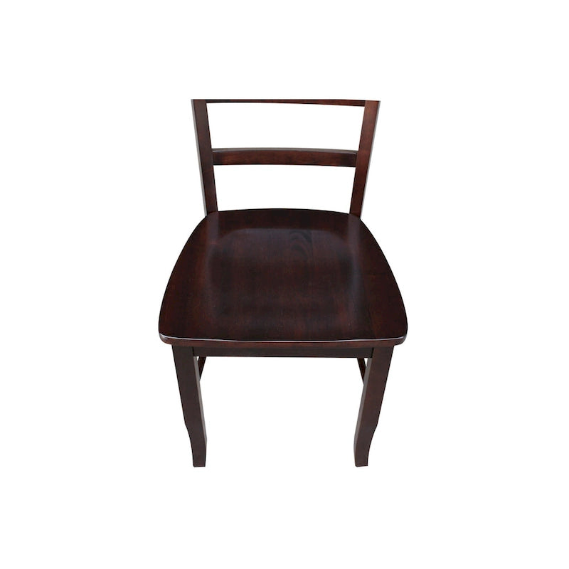 Multi-Color Ladder-Back Solid Wood Dining Chair, Set of 2
