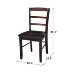 Multi-Color Ladder-Back Solid Wood Dining Chair, Set of 2