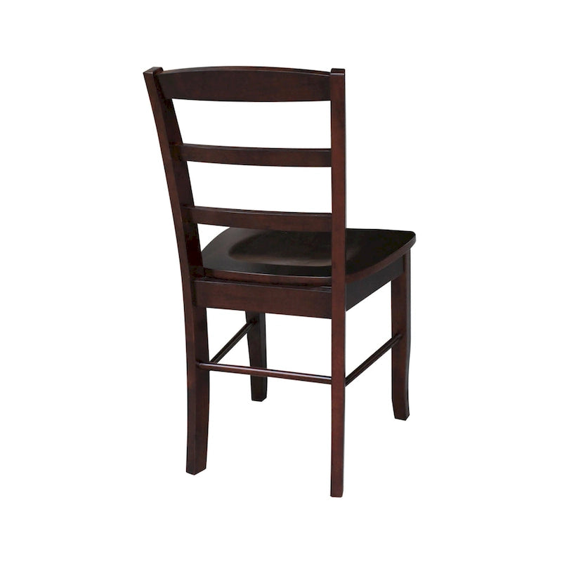 Multi-Color Ladder-Back Solid Wood Dining Chair, Set of 2