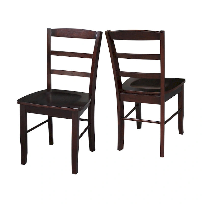 Multi-Color Ladder-Back Solid Wood Dining Chair, Set of 2