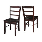 Multi-Color Ladder-Back Solid Wood Dining Chair, Set of 2