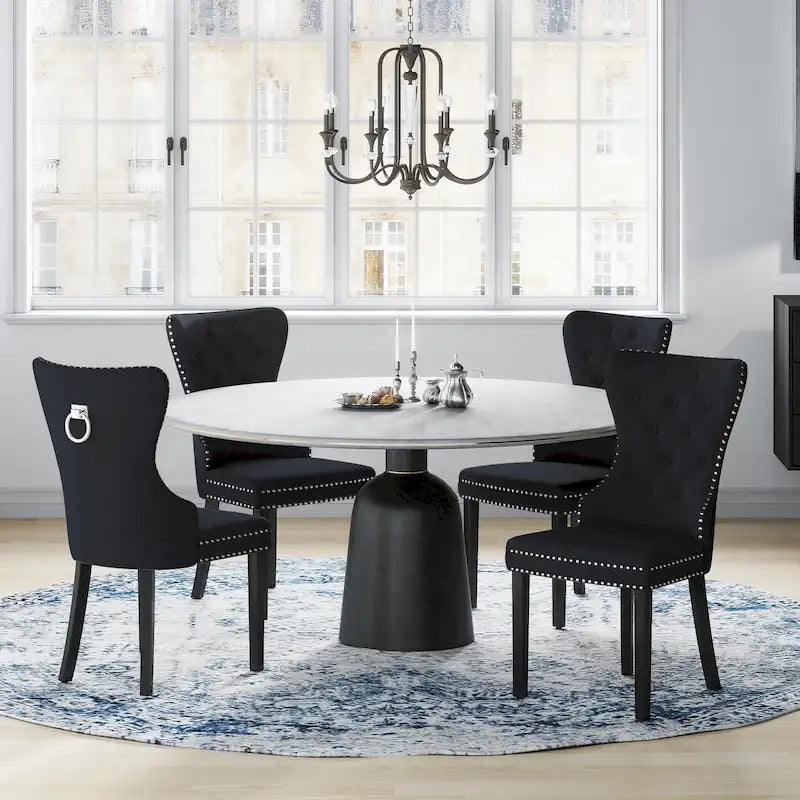 Velvet Tufted Wingback Dining Chair, Set of 4, Multiple Colors