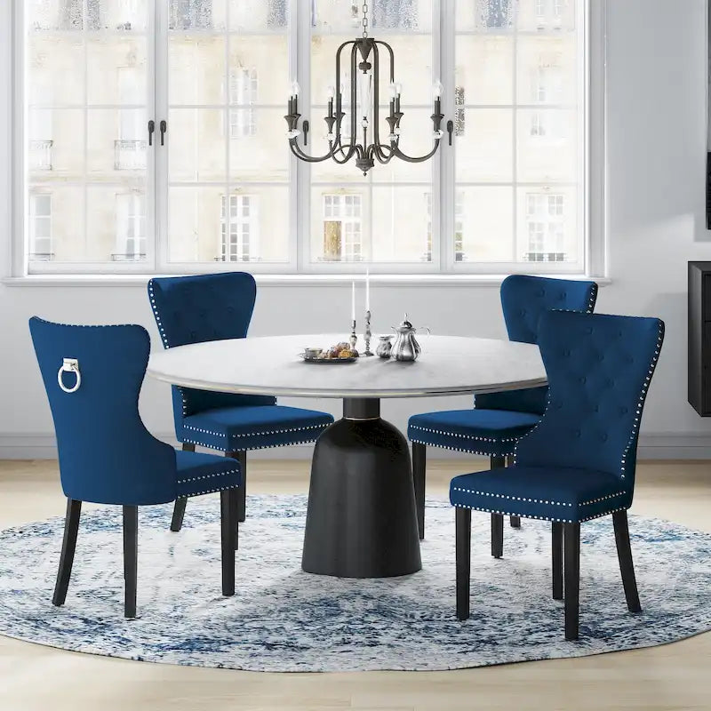 Velvet Tufted Wingback Dining Chair, Set of 4, Multiple Colors