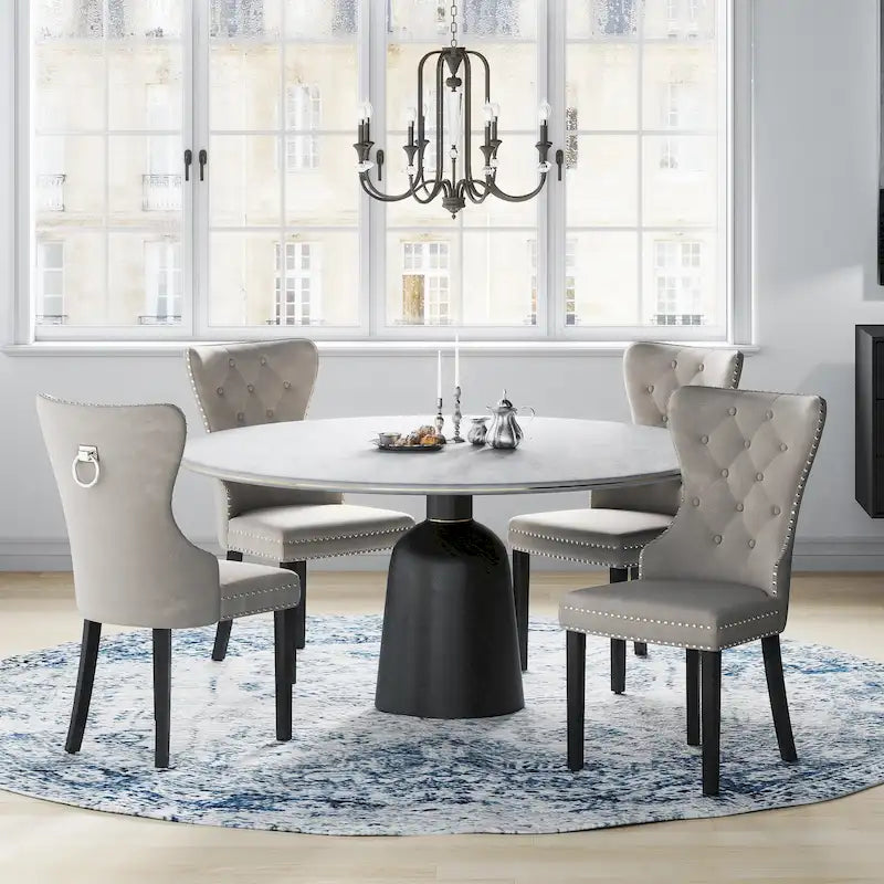 Velvet Tufted Wingback Dining Chair, Set of 4, Multiple Colors