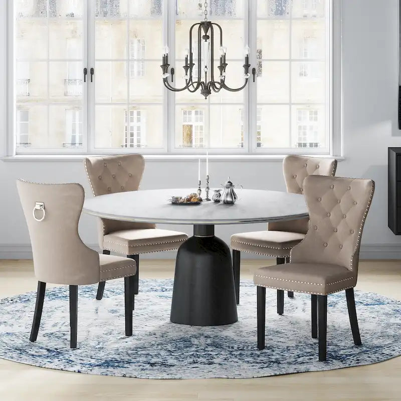 Velvet Tufted Wingback Dining Chair, Set of 4, Multiple Colors