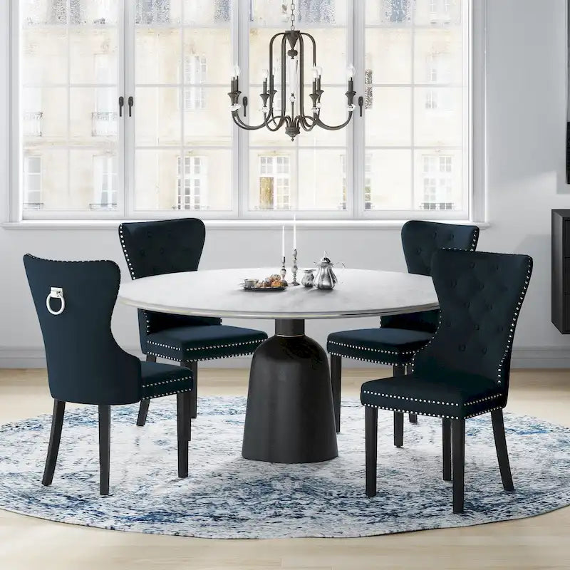 Velvet Tufted Wingback Dining Chair, Set of 4, Multiple Colors