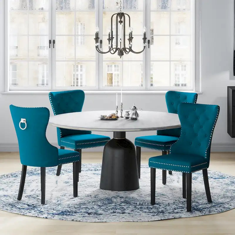 Velvet Tufted Wingback Dining Chair, Set of 4, Multiple Colors