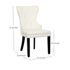 Velvet Tufted Wingback Dining Chair, Set of 4, Multiple Colors