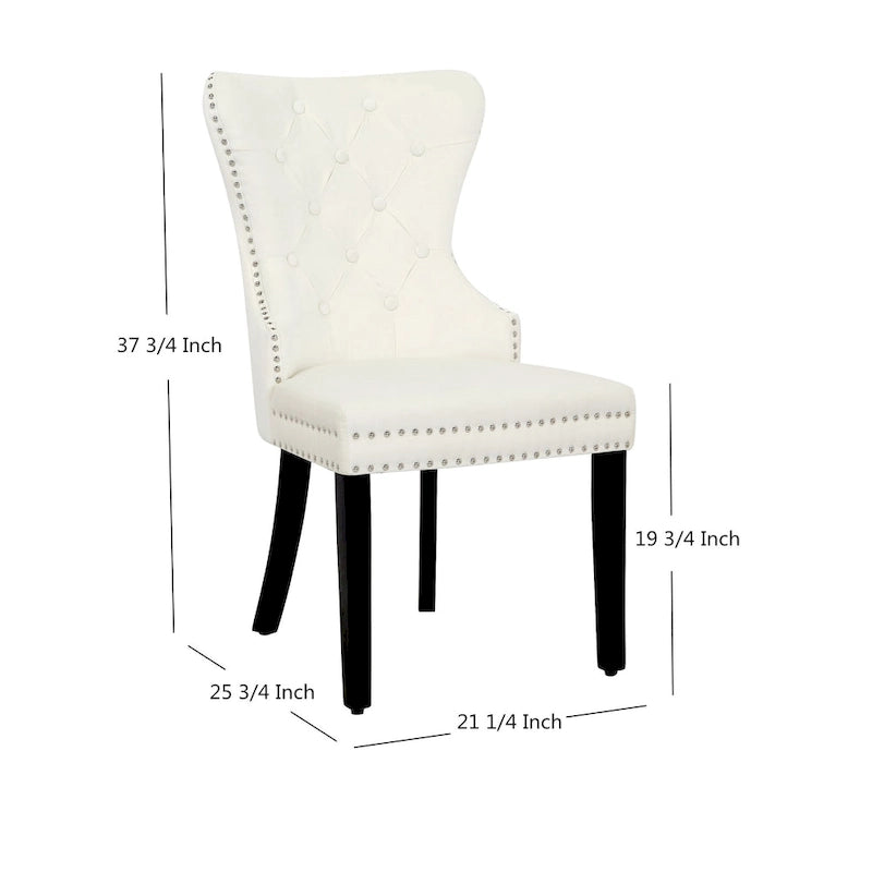 Velvet Tufted Wingback Dining Chair, Set of 4, Multiple Colors