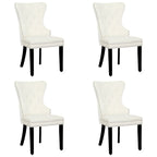 Velvet Tufted Wingback Dining Chair, Set of 4, Multiple Colors