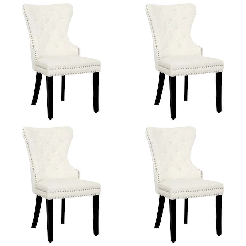 Velvet Tufted Wingback Dining Chair, Set of 4, Multiple Colors