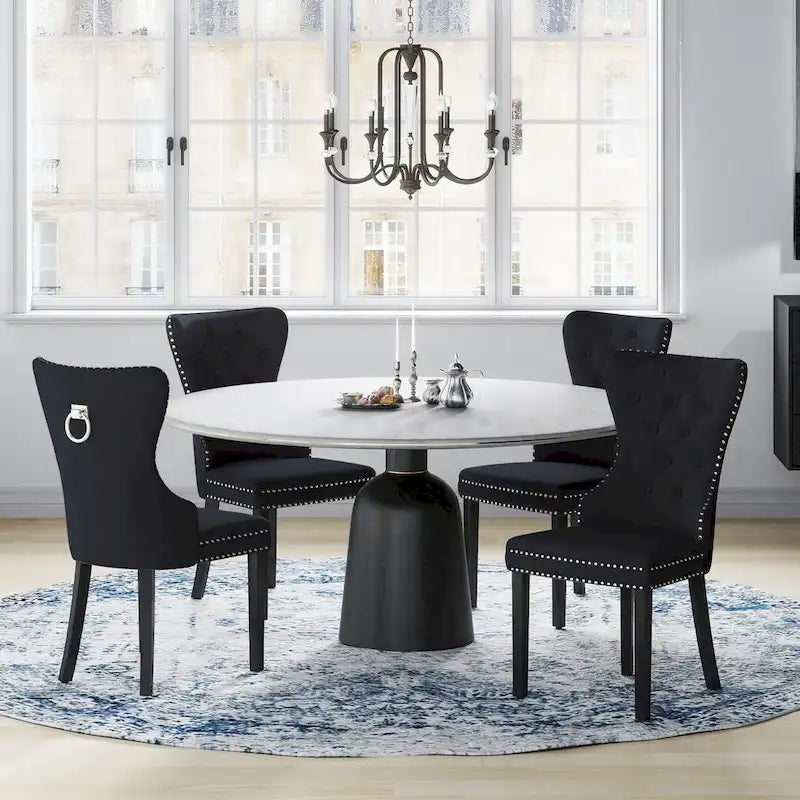 Velvet Tufted Wingback Dining Chair, Set of 4, Multiple Colors