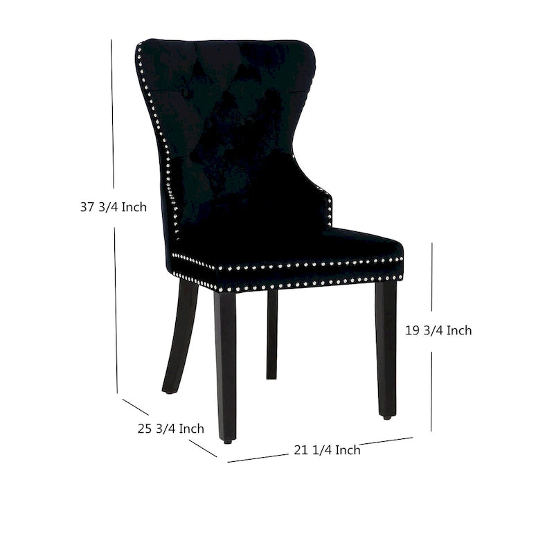 Velvet Tufted Wingback Dining Chair, Set of 4, Multiple Colors