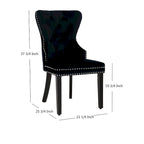 Velvet Tufted Wingback Dining Chair, Set of 4, Multiple Colors